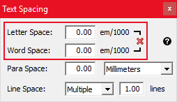 Text Spacing Example Letter