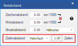 dialog - text spacing - line