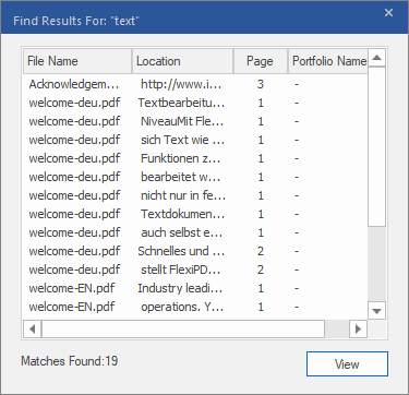 dialog - find in files results