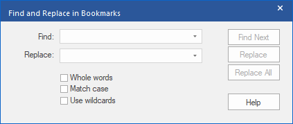 dialogue - bookmarks - find