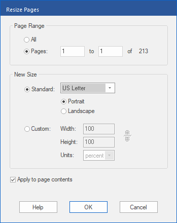 dialog - resize pages