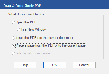 dialog - drag  drop PDF - place page