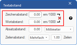 dialog - text spacing - letter