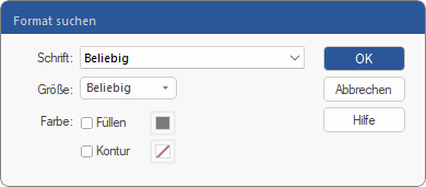 dialog - find replace - find format