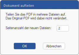 dialog - split documents