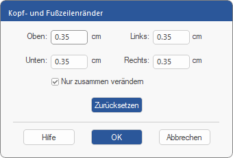 dialog - header margins