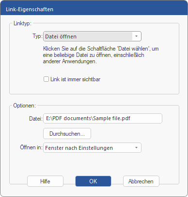 dialog - link - tofile