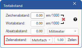 dialog - text spacing - line