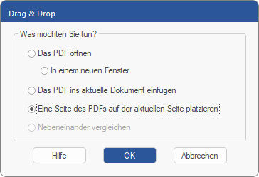 dialog - drag  drop PDF - place page