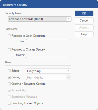 dialog - security