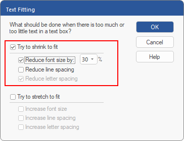 dialog - text fitting - shrink