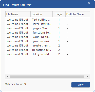 dialog - find in files results