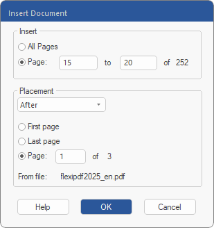 dialog - insert from document