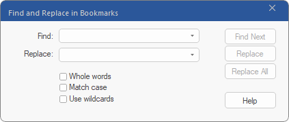 dialog - bookmarks - find