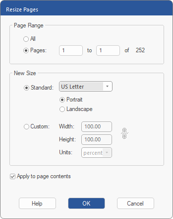 dialog - resize pages