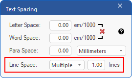 dialog - text spacing - line