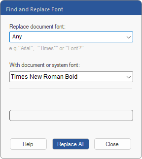 dialog - replace fonts