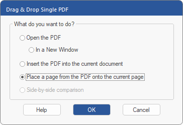 dialog - drag  drop PDF - place page