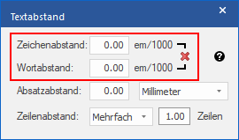 dialog - text spacing - letter