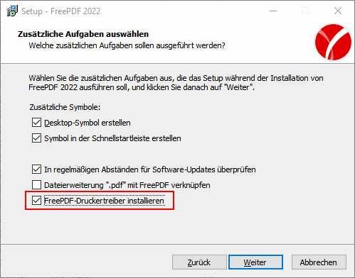 dialog - install printer_free